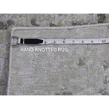 Load image into Gallery viewer, 2&#39;5&quot;x10&#39;3&quot; Denser Weave Persian Knot With Abstract Design Wool Gray Hand Knotted Runner Oriental Rug FWR399318