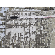 Load image into Gallery viewer, 3&#39;x5&#39;2&quot; Abstract Design Wool Denser Weave Castor Gray Persian Knot Hand Knotted Oriental Rug FWR399432