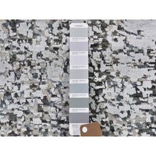 Load image into Gallery viewer, 3&#39;x5&#39; Silver Wool Persian Knot Denser Weave Abstract Design Hand Knotted Oriental Rug FWR399546
