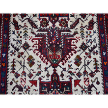 Load image into Gallery viewer, 3&#39;4&quot;x13&#39;8&quot; Vintage Persian Karajeh Full Pile Excellent Condition Ivory Natural Wool Hand Knotted Runner Oriental Rug FWR399612