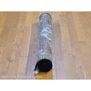 3'5"x5'2" Rural Village Vintage Persian Hamadan Tribal Design Pure Wool Hand Knotted Clean Oriental Rug FWR399930