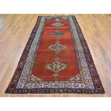Load image into Gallery viewer, 4&#39;8&quot;x12&#39; Brick Red Antique North West Persian Wide Gallery Size Runner, Dated 1876 Even Wear Pure Wool Abrush Hand Knotted Clean Oriental Rug FWR399942