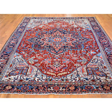Load image into Gallery viewer, 8&#39;3&quot;x11&#39;3&quot; Brick Red Antique Persian Heriz Shiny And Vivid Colors Natural Wool Good Condition Hand Knotted Clean Oriental Rug FWR399966