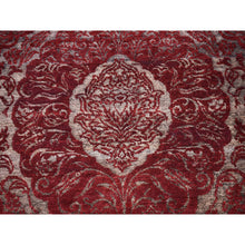 Load image into Gallery viewer, 3&#39;2&quot;x5&#39;7&quot; Nepali Wool And Silk Large Lotus Flower Design Hand Knotted Burgundy Red Oriental Rug FWR399978