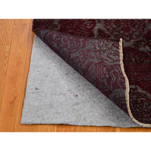 Load image into Gallery viewer, 3&#39;2&quot;x5&#39;7&quot; Nepali Wool And Silk Large Lotus Flower Design Hand Knotted Burgundy Red Oriental Rug FWR399978