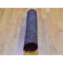 Load image into Gallery viewer, 3&#39;2&quot;x5&#39;7&quot; Nepali Wool And Silk Large Lotus Flower Design Hand Knotted Burgundy Red Oriental Rug FWR399978