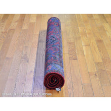 Load image into Gallery viewer, 4&#39;6&quot;x6&#39;8&quot; Red New Persian Hamadan Organic Wool Geometric Medallion Design Hand Knotted Oriental Rug FWR400032