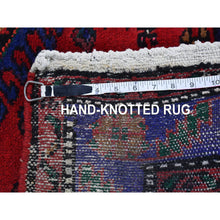 Load image into Gallery viewer, 4&#39;6&quot;x6&#39;9&quot; Faded Rose, Pure Wool, Anatolian Village Inspired with Geometric Design, Cropped Low, Zero Pile, Hand Knotted, Oriental Rug FWR8514