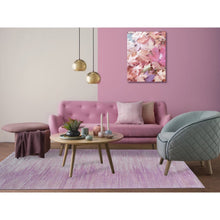 Load image into Gallery viewer, 6&#39;1&quot;x9&#39;2&quot; Pink Thick And Plush Organic Wool Only Horizontal Ombre Design Hand Knotted Oriental Rug FWR400182