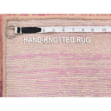 Load image into Gallery viewer, 6&#39;1&quot;x9&#39;2&quot; Pink Thick And Plush Organic Wool Only Horizontal Ombre Design Hand Knotted Oriental Rug FWR400182
