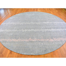 Load image into Gallery viewer, 12&#39;x12&#39; Cardiac Design With Pastel Colors Round Textured Wool And Pure Silk Hand Knotted Oriental Rug FWR400200