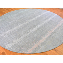 Load image into Gallery viewer, 12&#39;x12&#39; Cardiac Design With Pastel Colors Round Textured Wool And Pure Silk Hand Knotted Oriental Rug FWR400200