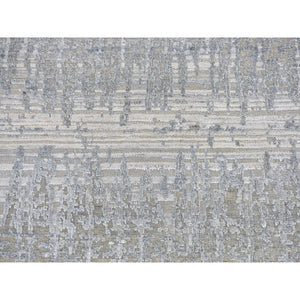 12'x12' Cardiac Design With Pastel Colors Round Textured Wool And Pure Silk Hand Knotted Oriental Rug FWR400200