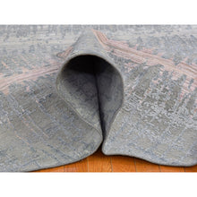 Load image into Gallery viewer, 12&#39;x12&#39; Cardiac Design With Pastel Colors Round Textured Wool And Pure Silk Hand Knotted Oriental Rug FWR400200