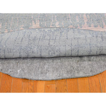 Load image into Gallery viewer, 12&#39;x12&#39; Cardiac Design With Pastel Colors Round Textured Wool And Pure Silk Hand Knotted Oriental Rug FWR400200