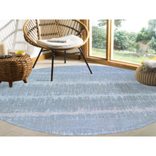 Load image into Gallery viewer, 10&#39;1&quot;x10&#39;1&quot; Cardiac Design With Pastel Colors Round Textured Wool And Pure Silk Hand Knotted Oriental Rug FWR400206