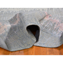 Load image into Gallery viewer, 10&#39;1&quot;x10&#39;1&quot; Cardiac Design With Pastel Colors Round Textured Wool And Pure Silk Hand Knotted Oriental Rug FWR400206