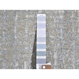 10'1"x10'1" Cardiac Design With Pastel Colors Round Textured Wool And Pure Silk Hand Knotted Oriental Rug FWR400206