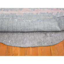 Load image into Gallery viewer, 10&#39;1&quot;x10&#39;1&quot; Cardiac Design With Pastel Colors Round Textured Wool And Pure Silk Hand Knotted Oriental Rug FWR400206