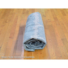 Load image into Gallery viewer, 10&#39;1&quot;x10&#39;1&quot; Cardiac Design With Pastel Colors Round Textured Wool And Pure Silk Hand Knotted Oriental Rug FWR400206