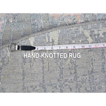 Load image into Gallery viewer, 10&#39;1&quot;x10&#39;1&quot; Cardiac Design With Pastel Colors Round Textured Wool And Pure Silk Hand Knotted Oriental Rug FWR400206