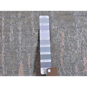 6'x6' Hand Knotted Cardiac Design With Pastel Colors Textured Wool And Pure Silk Round Oriental Rug FWR400242