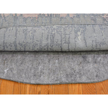 Load image into Gallery viewer, 6&#39;x6&#39; Hand Knotted Cardiac Design With Pastel Colors Textured Wool And Pure Silk Round Oriental Rug FWR400242