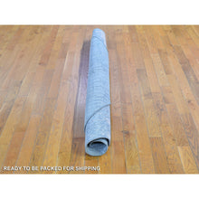 Load image into Gallery viewer, 6&#39;x6&#39; Hand Knotted Cardiac Design With Pastel Colors Textured Wool And Pure Silk Round Oriental Rug FWR400242