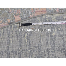 Load image into Gallery viewer, 6&#39;x6&#39; Hand Knotted Cardiac Design With Pastel Colors Textured Wool And Pure Silk Round Oriental Rug FWR400242