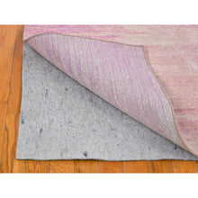 Load image into Gallery viewer, 4&#39;1&quot;x6&#39;2&quot; Pink Thick And Plush Organic Wool Only Horizontal Ombre Design Hand Knotted Oriental Rug FWR400260