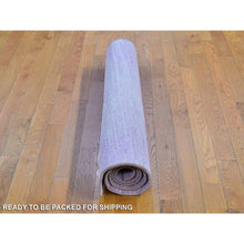 Load image into Gallery viewer, 4&#39;1&quot;x6&#39;2&quot; Pink Thick And Plush Organic Wool Only Horizontal Ombre Design Hand Knotted Oriental Rug FWR400260
