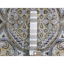 Load image into Gallery viewer, 5&#39;1&quot;x5&#39;1&quot; Brown And Gray Textured Wool And Silk Mughal Inspired Medallions Round Hand Knotted Oriental Rug FWR400308