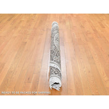 Load image into Gallery viewer, 5&#39;1&quot;x5&#39;1&quot; Brown And Gray Textured Wool And Silk Mughal Inspired Medallions Round Hand Knotted Oriental Rug FWR400308