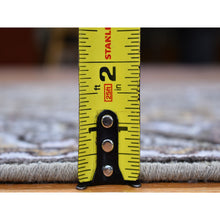 Load image into Gallery viewer, 2&#39;6&quot;x22&#39;2&quot; Brown And Gray Textured Wool And Silk Mughal Inspired Medallions Design Xl Runner Oriental Rug FWR400320