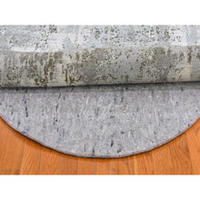 Load image into Gallery viewer, 6&#39;1&quot;x6&#39;1&quot; Denser Weave Baby Blue Round Abstract Design Persian Knot Wool And Silk Hand Knotted Oriental Rug FWR400368