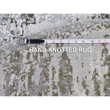 Load image into Gallery viewer, 6&#39;1&quot;x6&#39;1&quot; Denser Weave Baby Blue Round Abstract Design Persian Knot Wool And Silk Hand Knotted Oriental Rug FWR400368