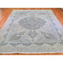 Load image into Gallery viewer, 11&#39;10&quot;x16&#39; Oversized Ivory Silk With Textured Wool Tree Of Life Meditation Design Hand Knotted Oriental Rug FWR400410