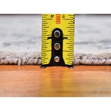 Load image into Gallery viewer, 8&#39;2&quot;x10&#39;2&quot; Abstract Design Wool And Pure Silk Denser Weave Charcoal Gray Persian Knot Hand Knotted Oriental Rug FWR400446