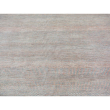 Load image into Gallery viewer, 10&#39;x14&#39;2&quot; Silver Blue With Touches Of Peach Grass Design Wool And Silk Hand Knotted Oriental Rug FWR400464