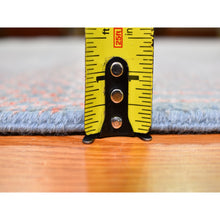 Load image into Gallery viewer, 10&#39;x14&#39;2&quot; Silver Blue With Touches Of Peach Grass Design Wool And Silk Hand Knotted Oriental Rug FWR400464