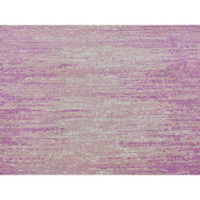 Load image into Gallery viewer, 3&#39;1&quot;x5&#39;4&quot; Hand Knotted Pink Thick And Plush Organic Wool Only Horizontal Ombre Design Oriental Rug FWR400512