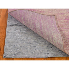 Load image into Gallery viewer, 3&#39;1&quot;x5&#39;4&quot; Hand Knotted Pink Thick And Plush Organic Wool Only Horizontal Ombre Design Oriental Rug FWR400512