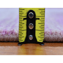 Load image into Gallery viewer, 3&#39;1&quot;x5&#39;4&quot; Hand Knotted Pink Thick And Plush Organic Wool Only Horizontal Ombre Design Oriental Rug FWR400512