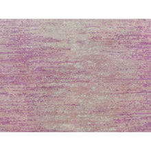 Load image into Gallery viewer, 2&#39;6&quot;x6&#39;2&quot; Pink with Touches of Ivory Zero Pile Natural Wool Only Horizontal Ombre Design Runner Hand Knotted Oriental Rug FWR400518
