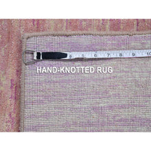Load image into Gallery viewer, 2&#39;6&quot;x6&#39;2&quot; Pink with Touches of Ivory Zero Pile Natural Wool Only Horizontal Ombre Design Runner Hand Knotted Oriental Rug FWR400518