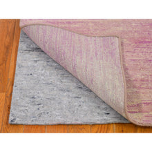 Load image into Gallery viewer, 2&#39;7&quot;x10&#39;3&quot; Pink Thick And Plush Organic Wool Only Horizontal Ombre Design Hand Knotted Wide Runner Oriental Rug FWR400524