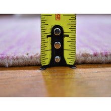 Load image into Gallery viewer, 2&#39;7&quot;x10&#39;3&quot; Pink Thick And Plush Organic Wool Only Horizontal Ombre Design Hand Knotted Wide Runner Oriental Rug FWR400524