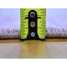 Load image into Gallery viewer, 2&#39;2&quot;x3&#39;3&quot; Thick And Plush Pure Wool Only Horizontal Ombre Design Pink With Touches Of Ivory Hand Knotted Mat Oriental Rug FWR400554