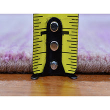 Load image into Gallery viewer, 3&#39;1&quot;x5&#39;5&quot; Hand Knotted Pink Thick And Plush Organic Wool Only Horizontal Ombre Design Oriental Rug FWR400572