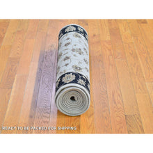 Load image into Gallery viewer, 2&#39;7&quot;x9&#39;10&quot; Ivory Rajasthan Half Wool And Half Silk Floral Design Thick And Plush Hand Knotted Runner Oriental Rug FWR400614